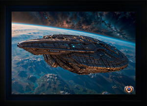 A Borshan Ship Orbiting The Planet Haskian Astonishing AI Concept Sci-Fi Art by Xzendor7