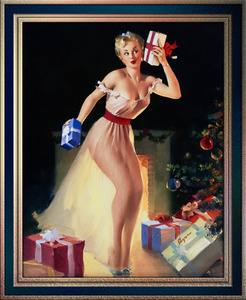 A Christmas Eve by Gil Elvgren Pin-Up Girl Vintage Artwork