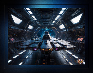 A Mark V Scout Ship Disembarking Astonishing AI Concept Sci-Fi Art by Xzendor7