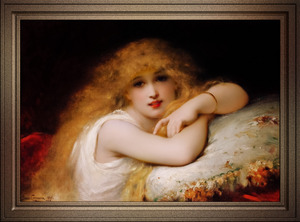 A Young Woman of Leisure by Pierre Olivier Joseph Coomans Remastered Xzendor7 Classical Fine Art Old Masters Reproductions