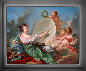 Allegorie de la Peinture by Francois Boucher Remastered Xzendor7 Classical Fine Art Old Masters Reproductions