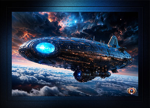 An Abrimlith Star Cruiser Orbiting Crysliss VII Astonishing AI Concept Space Art by Xzendor7