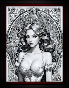 An Elegant Fantasy Girl Pin Up Illustration Beautiful AI Concept Art by Xzendor7