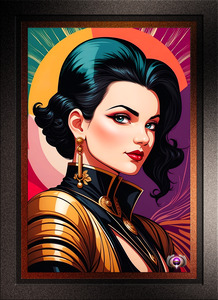 Anastasia Travae Retro Fusion Portrait Pop Art Poster AI Concept Art by Xzendor7