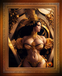 Appalina Cesaria The First Lady Of Burlesque Feather Dancer Glamour AI Concept Art Portrait by Xzendor7