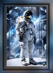Astronaut Displaying Space Suit Science Fiction AI Concept Art by Xzendor7