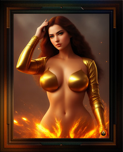 Athrika The Goddess Of Fire Captivating AI Concept Art Portrait by Xzendor7