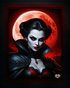 Blood Queen Of The Vampire Captivating AI Concept Art Portrait by Xzendor7