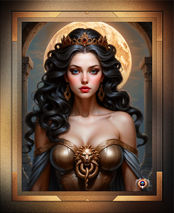 Captured By The Full Moon Captivating AI Concept Art Portrait by Xzendor7