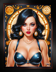 Classic Elegance Of An Enchanting Retro Fusion Pin Up Beauty Mesmerizing AI Concept Art by Xzendor7