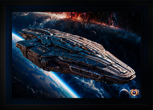 Clordian Warship Astonishing AI Concept Sci-Fi Space Art Art by Xzendor7
