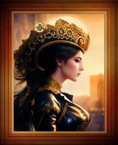 Contessa Agraphina DLampanada Steampunk Fantasy Portrait Of A Lady AI Concept Art by Xzendor7