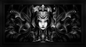 Cyiria Queen Of The Dark Realm Fractal Fantasy Art Portrait FRM