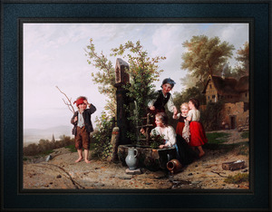 Das Blindekuhspiel by Johann Georg Meyer von Bremen Remastered Xzendor7 Classical Fine Art Old Masters Reproductions