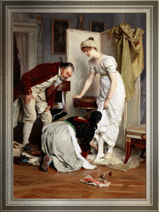 Die Schuhprobe by Franz Xaver Simm Classical Fine Art Old Masters Reproduction