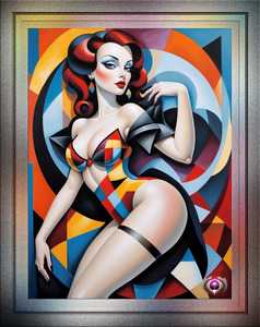 Do You Like Geometric Shapes Cubism Captivating Portrait AI Concept Art by Xzendor7
