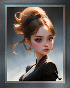 Doll Face With Her Large Blue Eyes Captivating AI Concept Art Portrait by Xzendor7