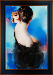 Elegance In Black American Sunday Cover Illustration by Rolf Armstrong Remastered Xzendor7 Vintage Art Old Masters Reproductions