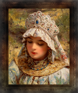 Girl with Kokoshnik by Konstantin Makovsky Fine Art Xzendor7 Old Masters Reproductions