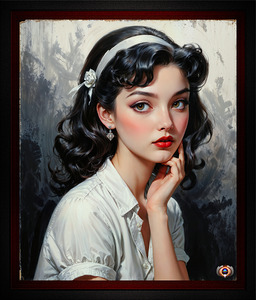 Stunning Vintage-Inspired Portrait of a Thoughtful Young Woman Mesmerizing AI Concept Art by Xzendor7