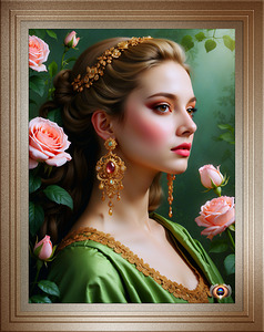 In The Garden Of The Pink Rose Captivating AI Concept Art by Xzendor7