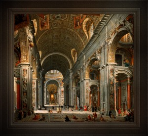 Interior of St. Peters Rome by	Giovanni Paolo Panini Old Masters Classical Art Reproduction