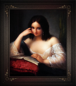 Italian Beauty Reading by Natale Schiavoni Fine Art Xzendor7 Old Masters Reproductions