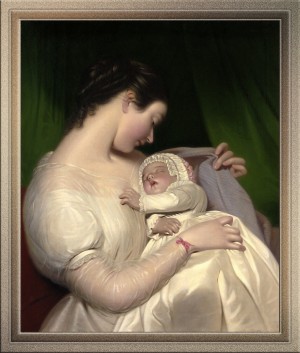 James Sants Wife Elizabeth With Their Daughter Mary Edith by James Sant Old Masters Reproduction