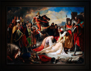 Karl I von Anjou an der Leiche Manfreds by Carl Rahl Remastered Xzendor7 Classical Fine Art Old Masters Reproductions