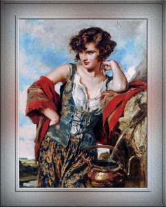Lady At The Fountain by Leopold Schmutzler Remastered Xzendor7 Classical Fine Art Old Masters Reproductions