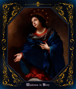 Madonna in Glory by Carlo Dolci Blue Gold Border Xzendor7 Old Master Art Reproductions