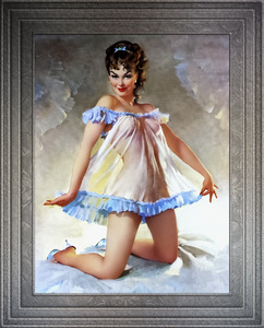 Negligee Fanfare by Gil Elvgren Classic Xzendor7 Old Masters Reproductions