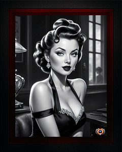 Please Tell Me More Captivating AI Concept Art Film Noir Portrait by Xzendor7