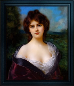Portrait Of A Lady In The Countryside by Abbey Abraham Altson