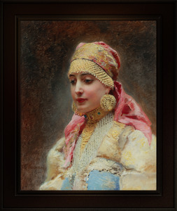 Portrait Of A Boyarynya by Konstantin Makovsky Remastered Xzendor7 Classical Fine Art Old Masters Reproductions