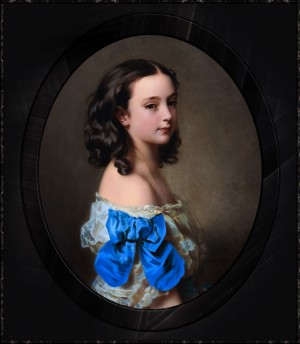 Portrait of a Young Girl Thought To Be Princess Essling  by Hermann Winterhalter Classical Art Portrait Reproduction