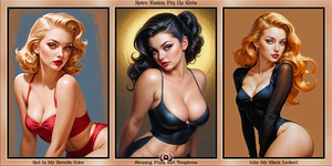 Retro Fusion Pin Up Girls Mesmerizing AI Concept Art by Xzendor7