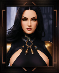 Portrait Of Rhytisha Kritorous The Enchantress AI Concept Art by Xzendor7