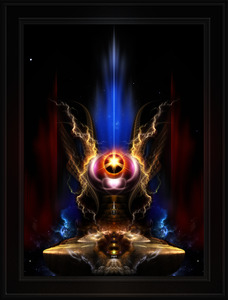 Signet Orb Spacescape Fantasy Fractal Art Composition by Xzendor7