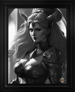 Silver Haired Winged Crown Goddess Sci-Fi Fantasy AI Concept Art by Xzendor7