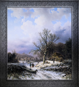 Snow Landscape by Alexander Joseph Daiwaille Classical Art Xzendor7 Old Masters Reproductions