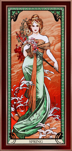 Spring by Alphonse Mucha Vintage Art Xzendor7 Old Masters Reproductions