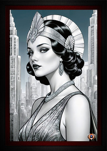 Stunning Illustration Of A Vintage Glamour And Elegant Art Deco Female Captivating AI Concept Art by Xzendor7