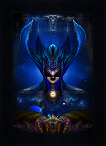 Taidushan Sai Shadow Blue RB Fractal Art Fantasy Portrait by Xzendor7