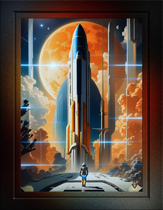 Take The Lunar Launch And Journey To The Moon AI Concept Art by Xzendor7