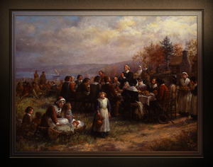 Thanksgiving at Plymouth by Jennie Augusta Brownscombe Classical Fine Art Xzendor7 Old Masters Reproductions