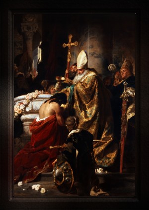 The Baptism of Vajk by Gyula Benczur Old Masters Classical Fine Art Reproduction