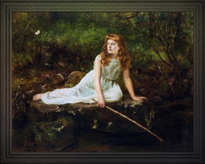 The Butterfly Picture Of Mabel by John Collier Old Masters Classical Art Reproduction