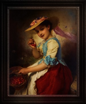 The Cherry Girl by Adolphe Piot Old Masters Classical Art Reproduction