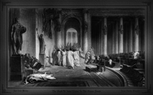 The Death Of Julius Caesar In The Roman Senate Engraving by James Charles Armytage Classical Fine Art Xzendor7 Old Masters Reproductions